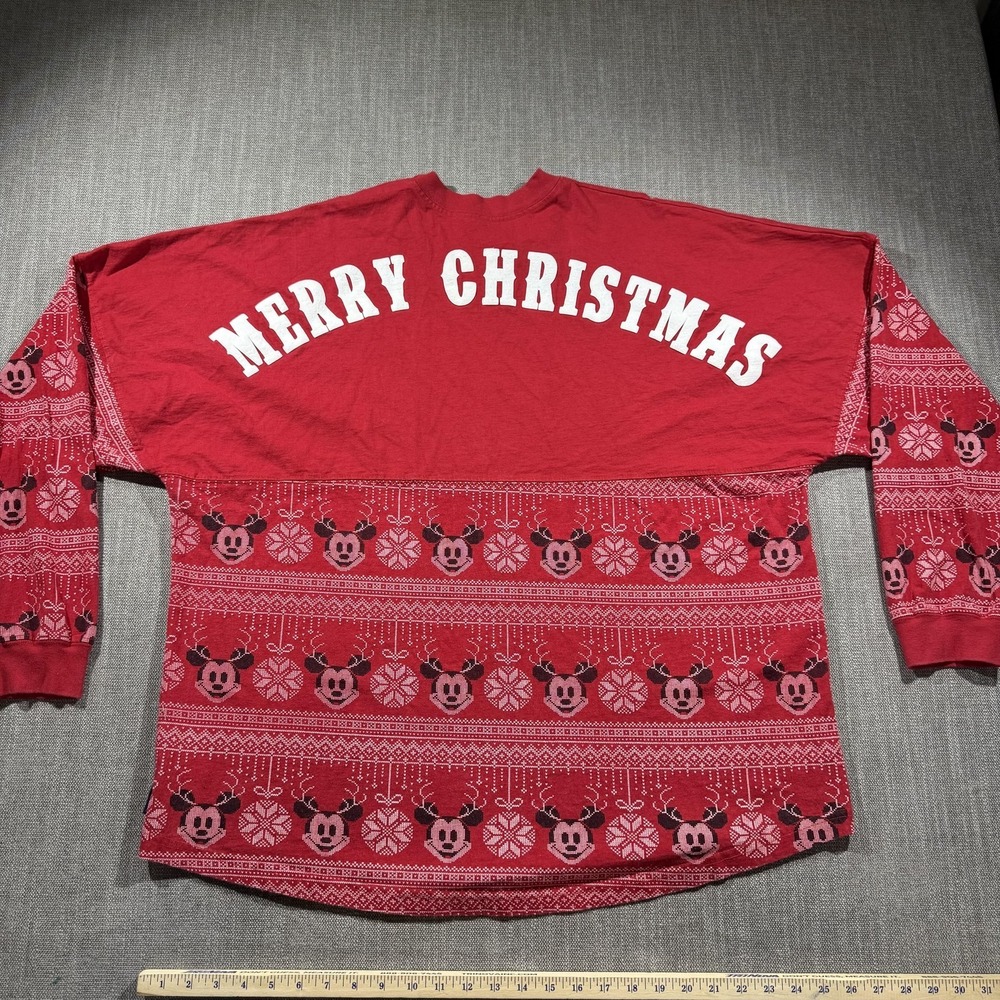 Disney Shirt Womens XXL Red Spirit Jersey Merry Christmas Minnie Mouse Graphic